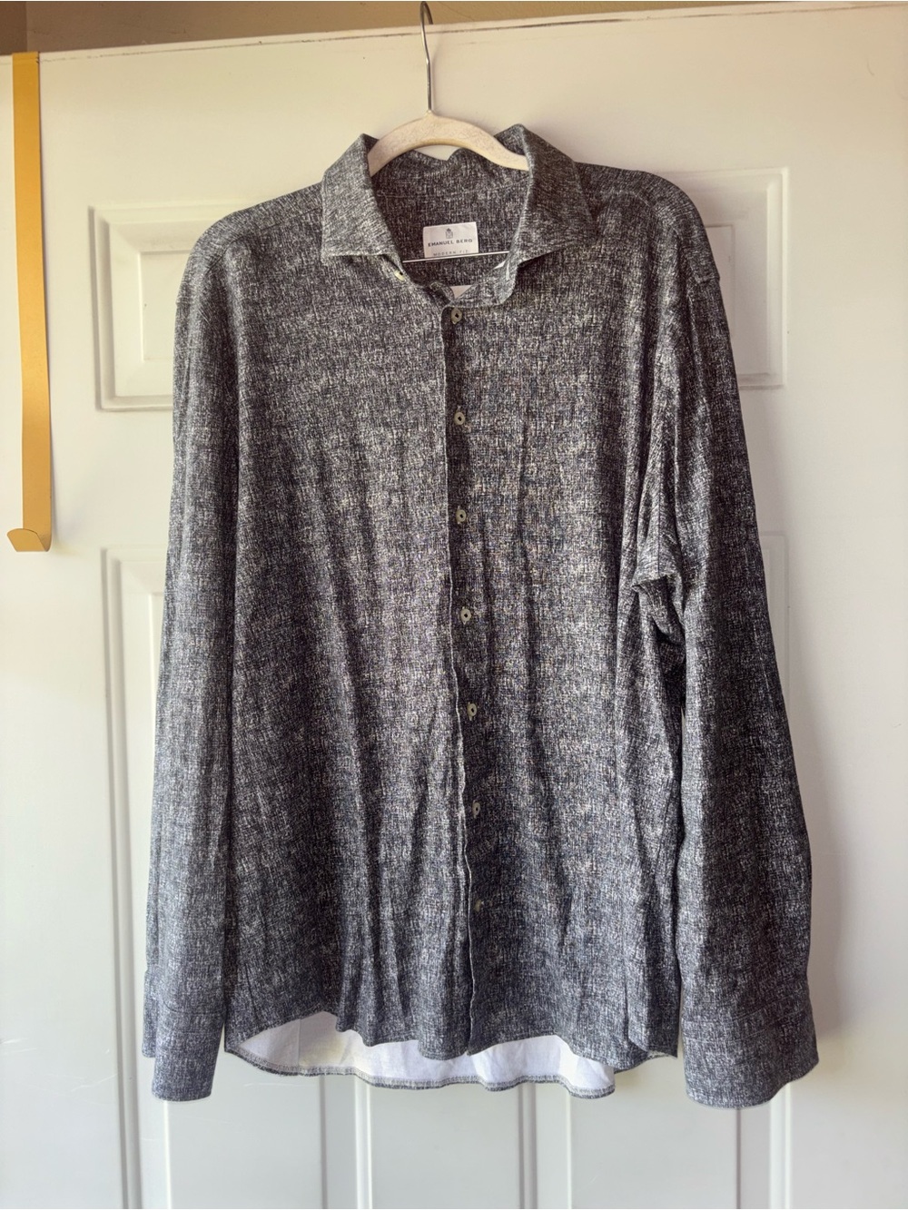 Emanuel Berg Modern Fit gray button down shirt size XL